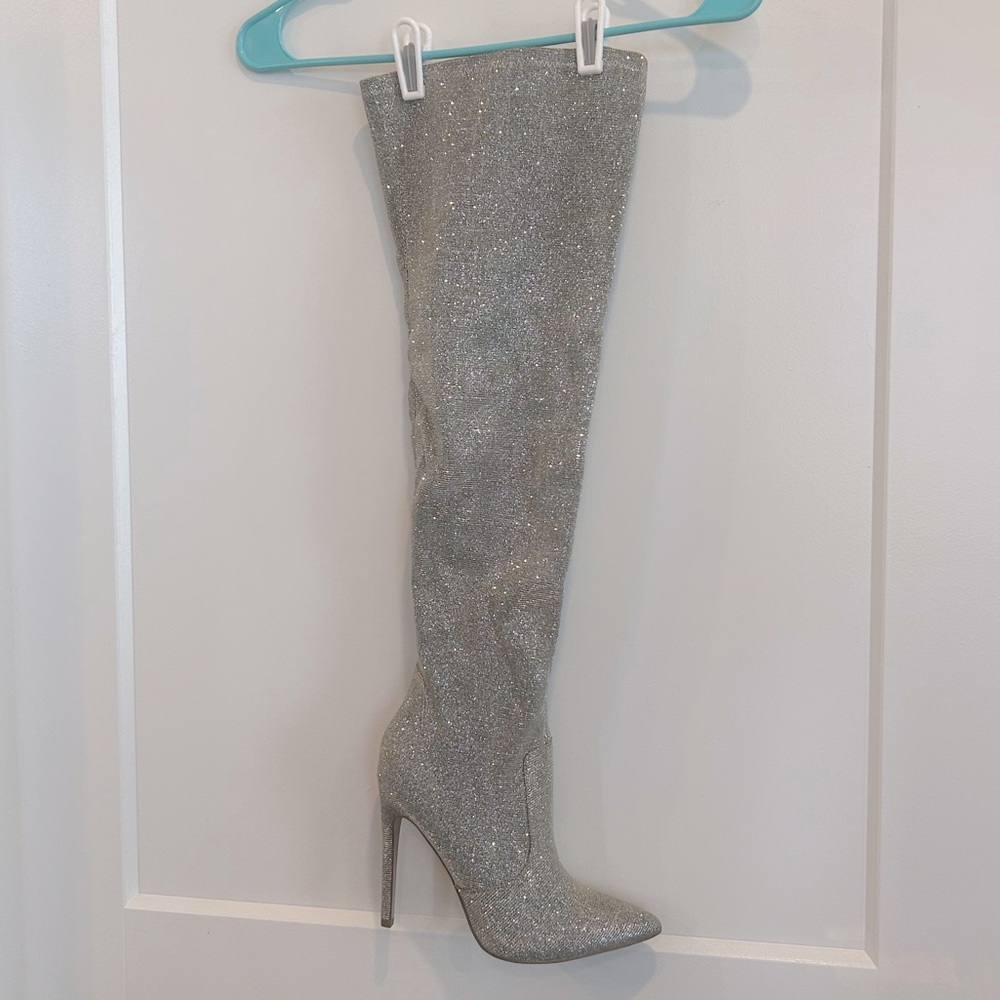 Gold and Silver Thigh-High Women's Boots